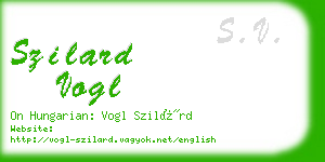 szilard vogl business card